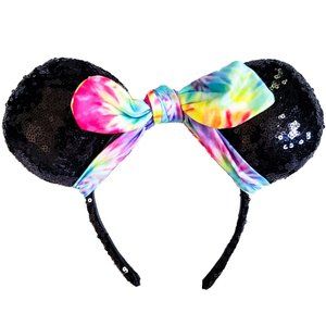 Disney Minnie Mouse Ears Headband Retro Scarf Tie Dye Bandana Dapper Rockability
